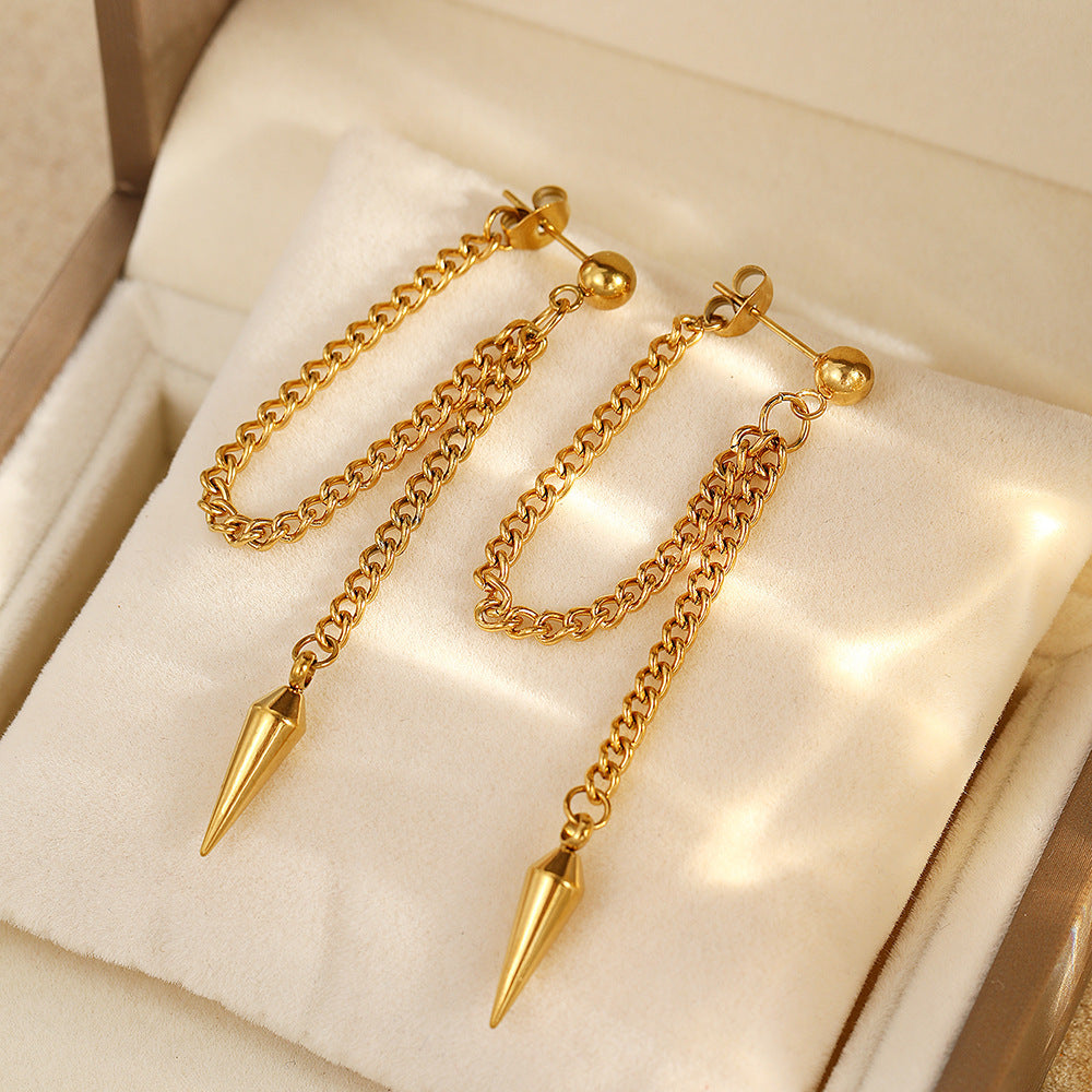 Rivet Chain Cold Earring