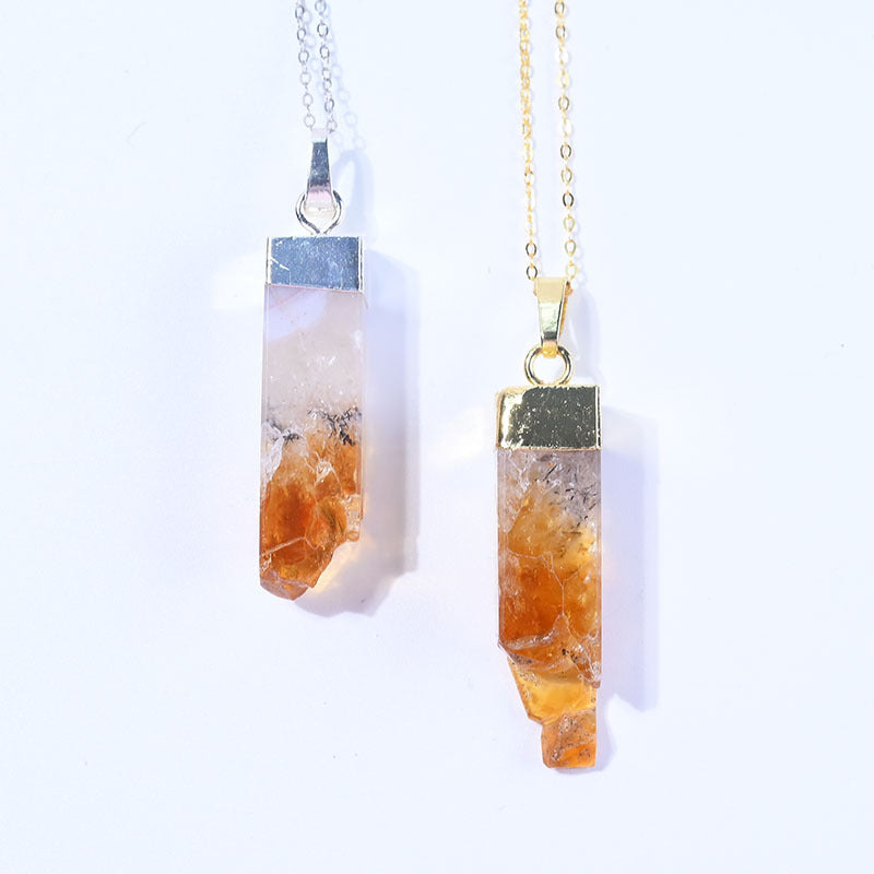 Raw Citrine Crystal Necklace