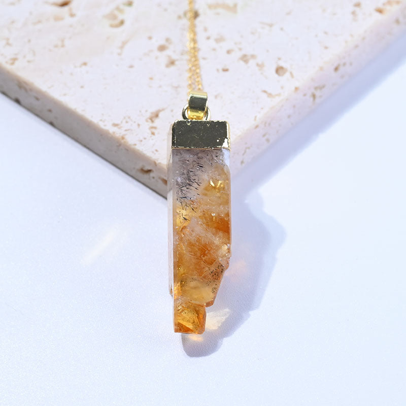 Raw Citrine Crystal Necklace