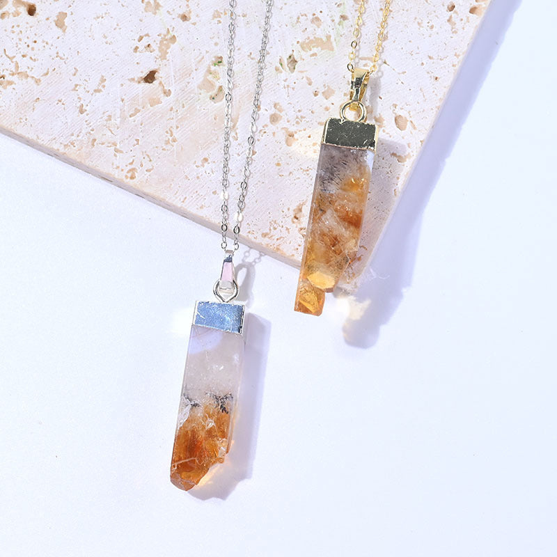 Raw Citrine Crystal Necklace