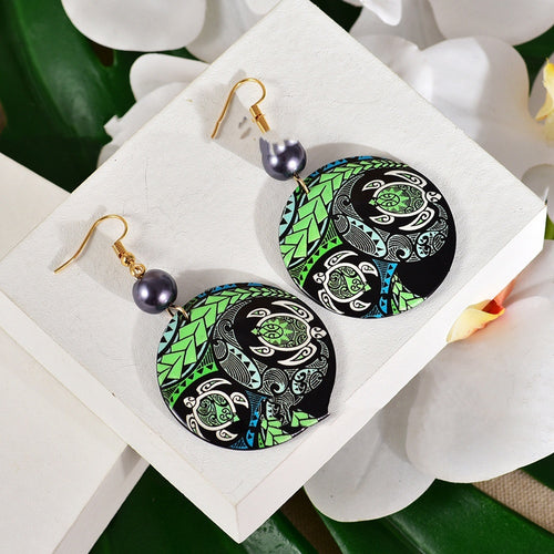 Bohemian Earrings Acrylic Geometric Round