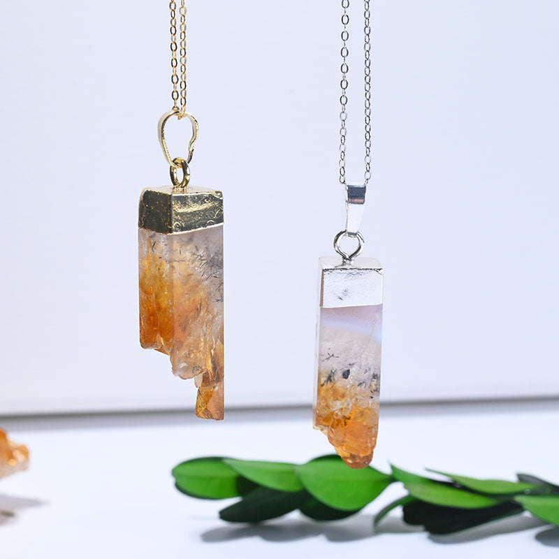 Raw Citrine Crystal Necklace