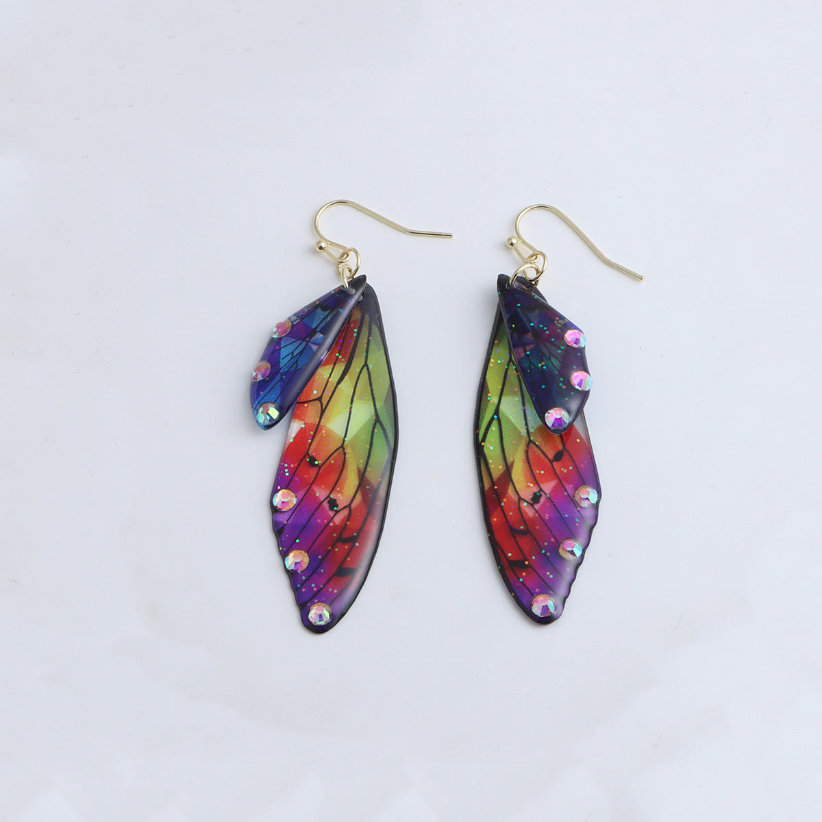 Misty Rain In Southern Cicada Wings Earrings