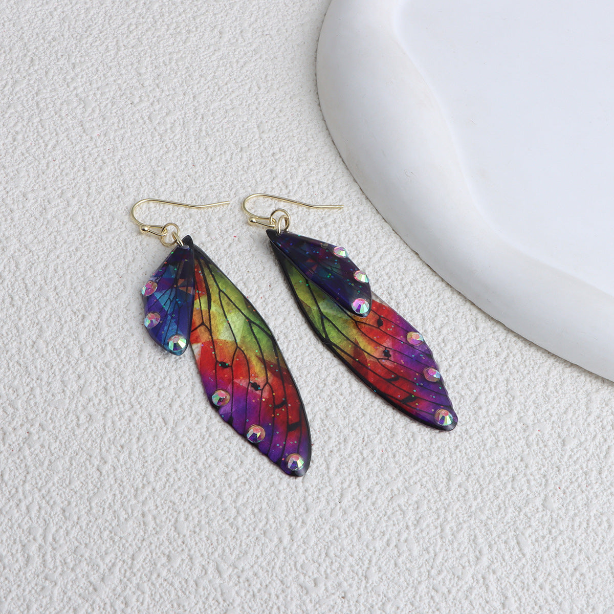 Misty Rain In Southern Cicada Wings Earrings