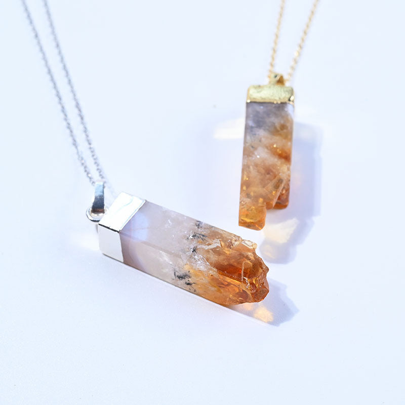 Raw Citrine Crystal Necklace