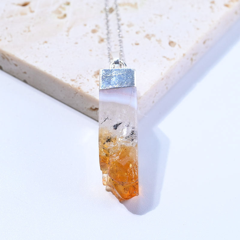 Raw Citrine Crystal Necklace