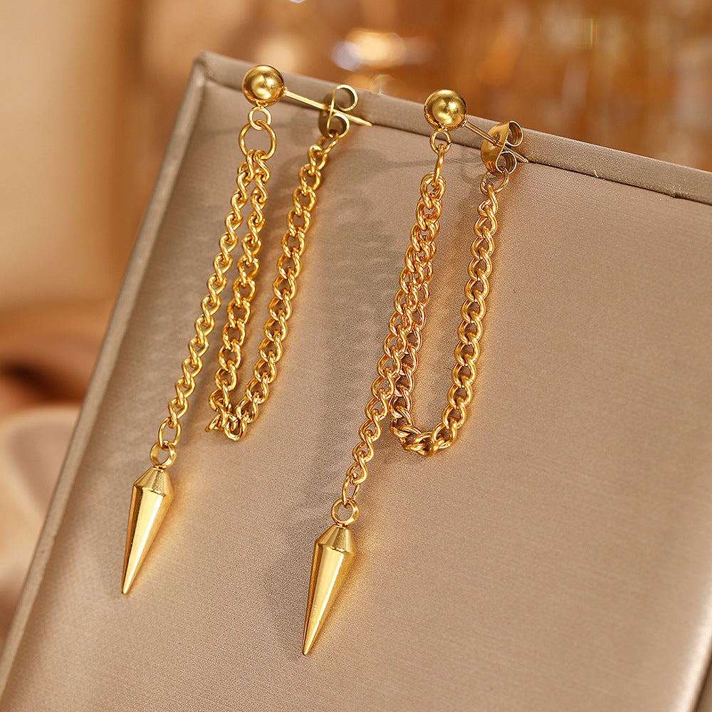 Rivet Chain Cold Earring
