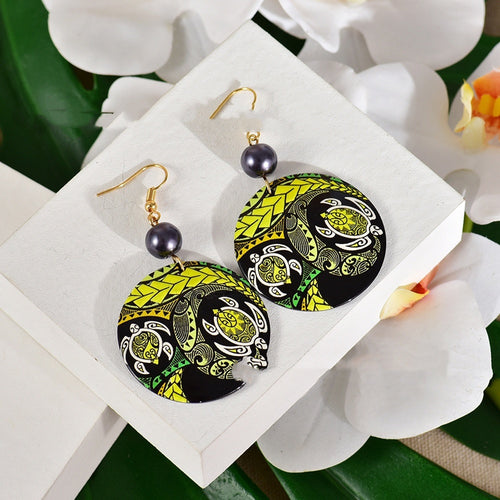 Bohemian Earrings Acrylic Geometric Round