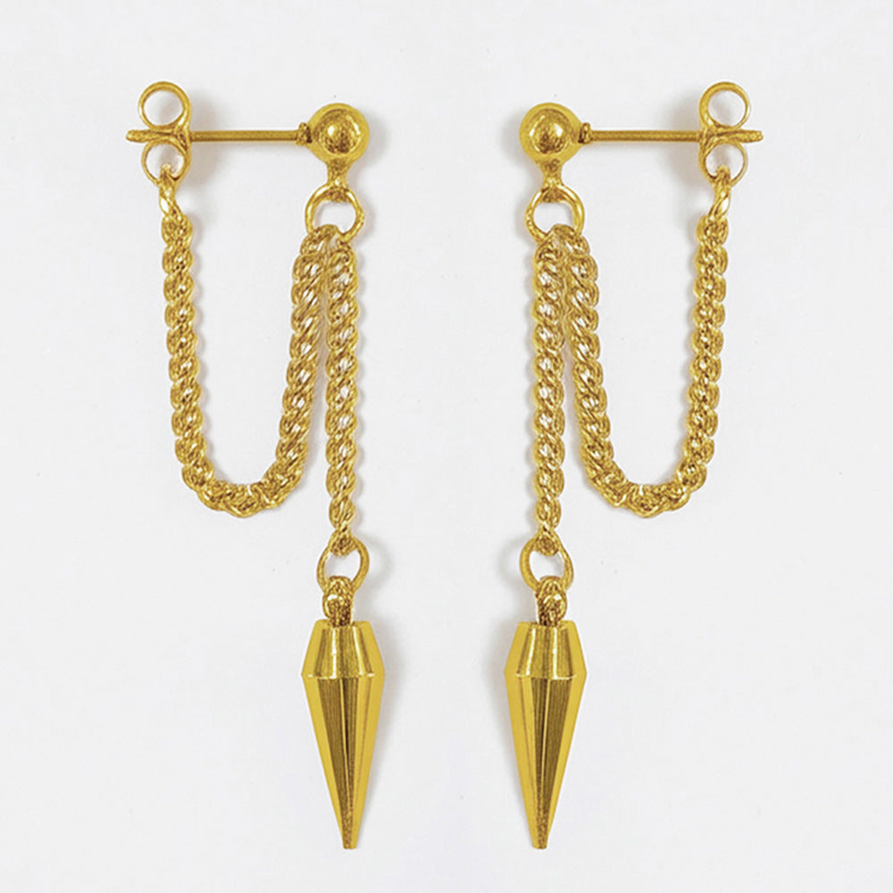 Rivet Chain Cold Earring
